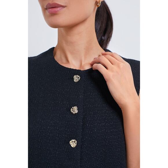 TUCKERNUCK Black Tweed Sonja Top Size L NWT Retail $128 Tuckernuck - Picture 5 of 10